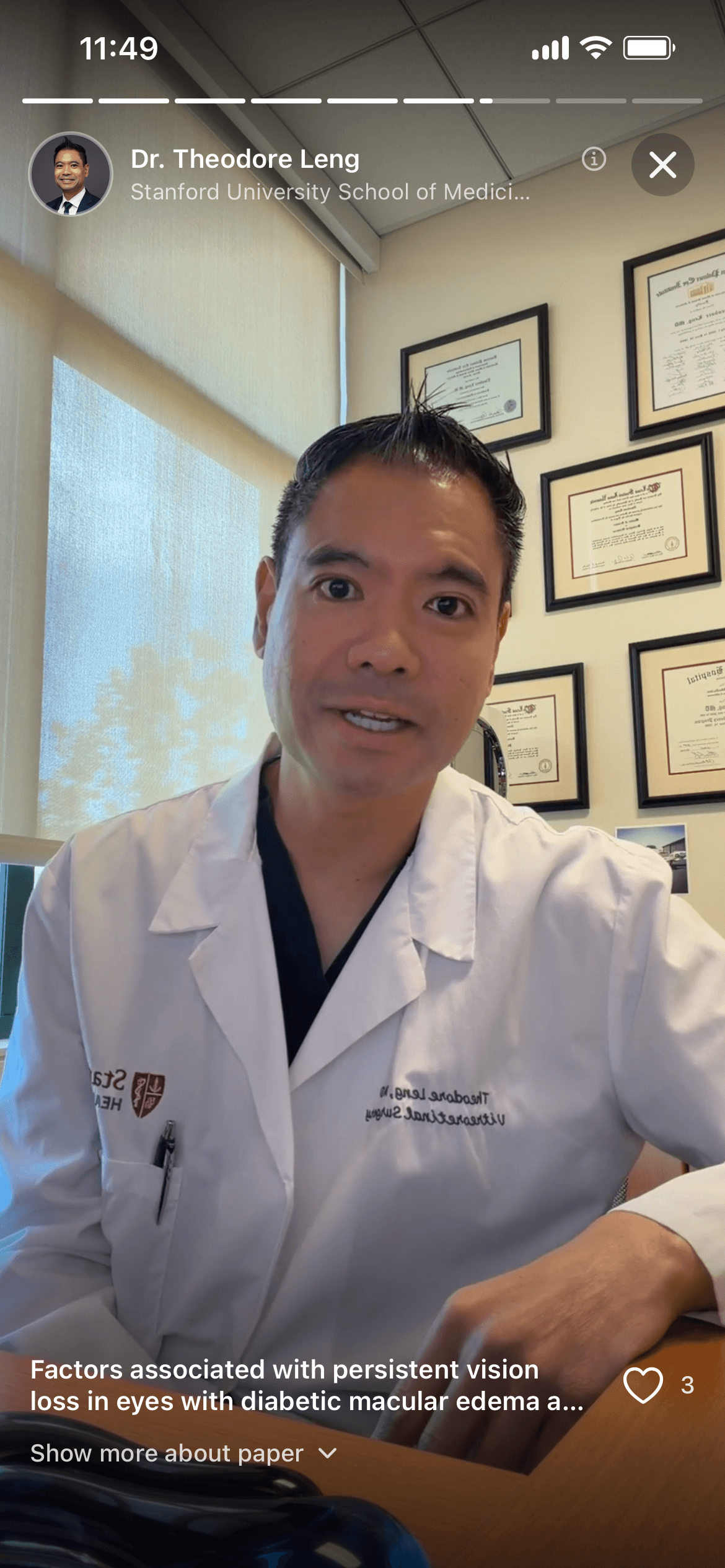 Cited app showing a specialist's clinical perspective