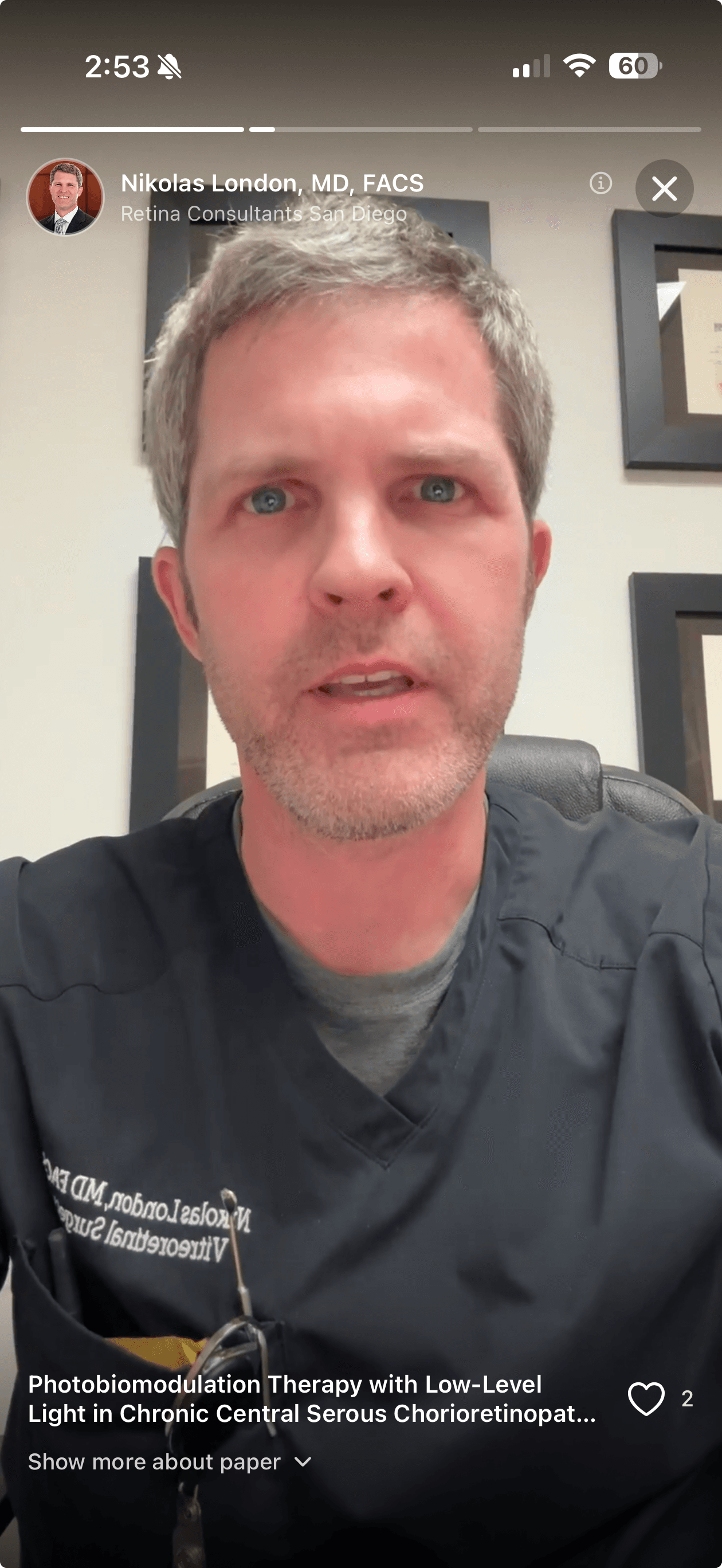 Cited KOL Story video of a retina specialist discussing a paper